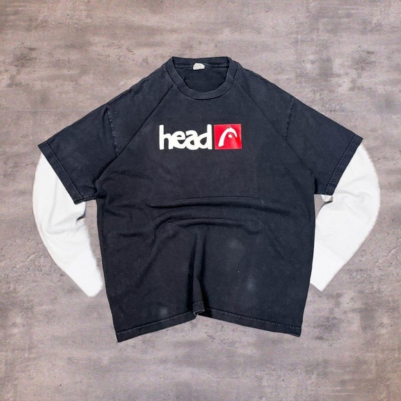 Other - Vintage VTG Y2K 2000's 00's Head Logo Short Sleeve Black T-Shirt